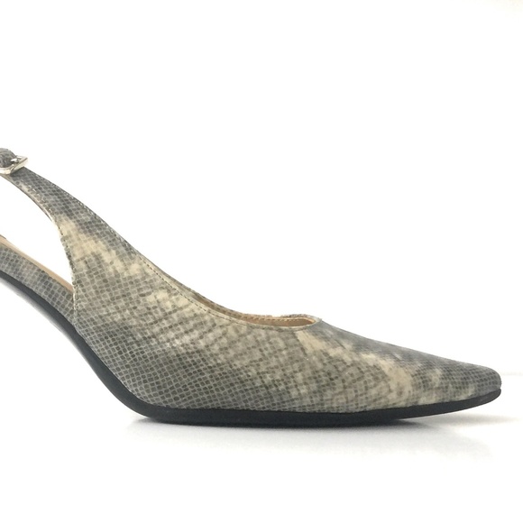 Calvin Klein Snakeskin Slingback Heels Shoes 6.5 - Picture 2 of 7